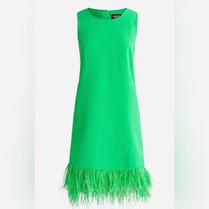 J crew collection green feather dress kelley
